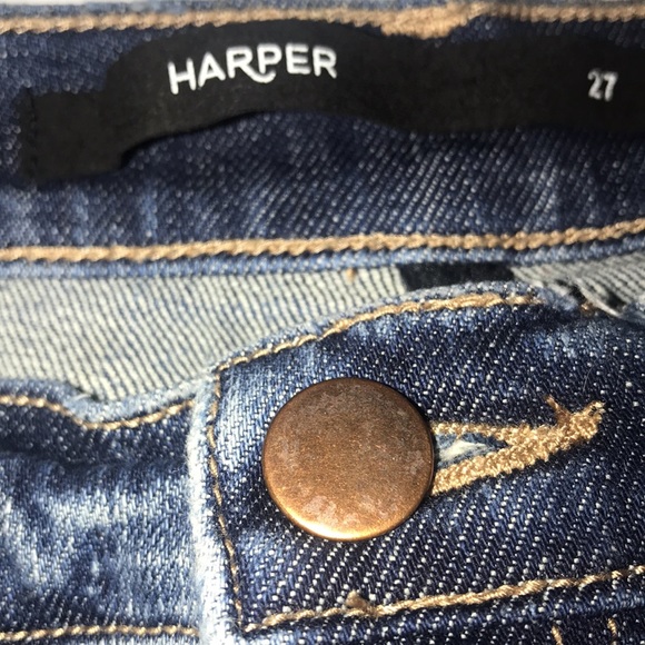 Harper distressed flag denim shorts. - Picture 3 of 4